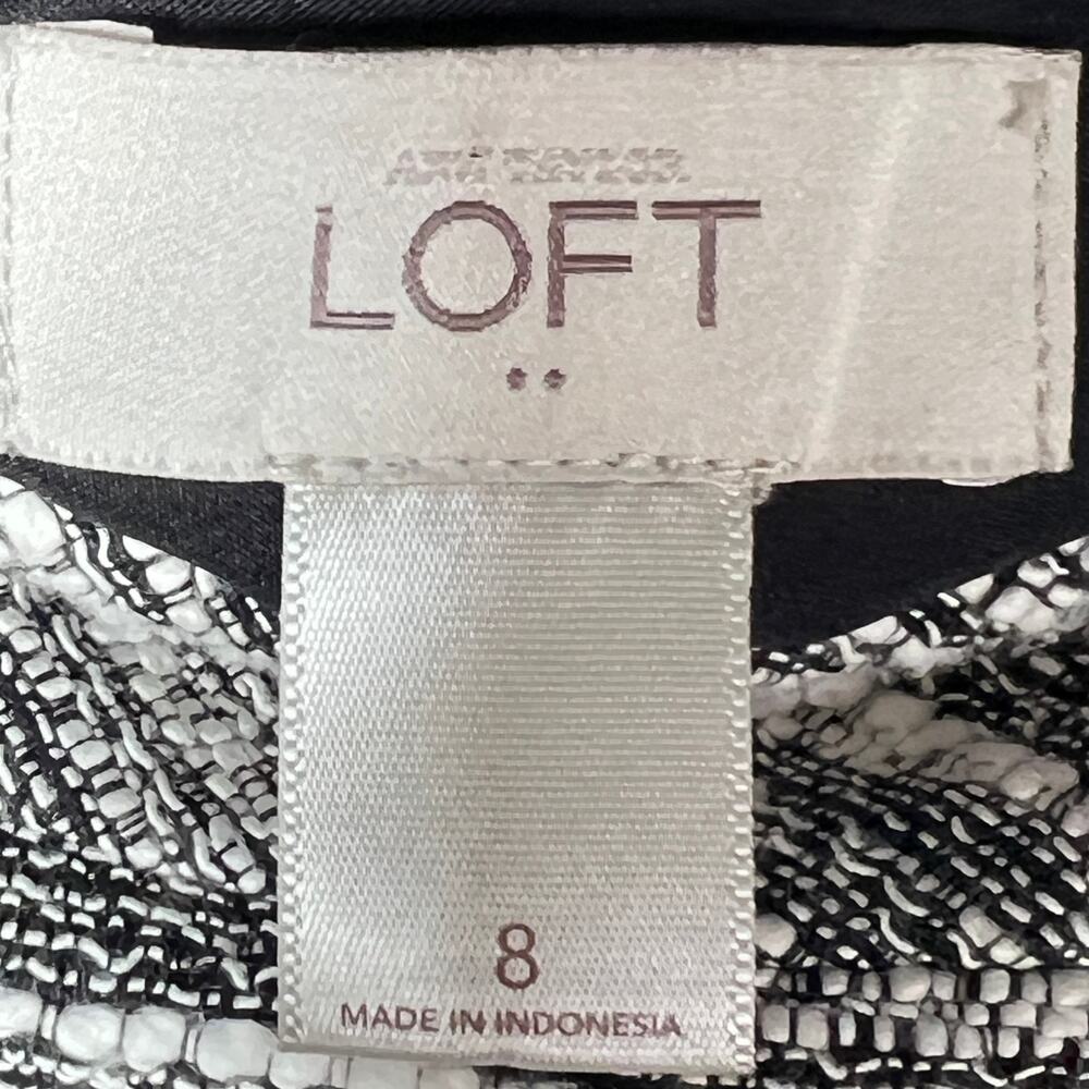 Loft black and white tweed straight pencil skirt size 8  B170 - Picture 3 of 5